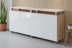 credenza 4 puertas con Cristal sg-11